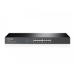 TP-Link 16-port 10/100M Switch, 16 10/100M RJ45 Ports, 1U 19-inch Rack-Mountable Steel Case