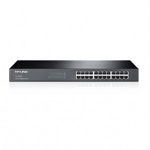 TP-Link 24-port Gigabit Switch, 24 10/100/1000M RJ45 Ports, 1U 19-inch Rack-Mountable Steel Case
