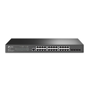 TP-Link JetStream 24-port Gigabit L2 Managed Switch, 24 10/100/1000Mbps RJ45 ports inc 4 Gigabit SFP Slots